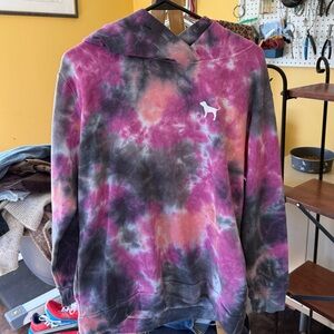Victoria Secrets Pink Tie Dye hoodie with pockets
